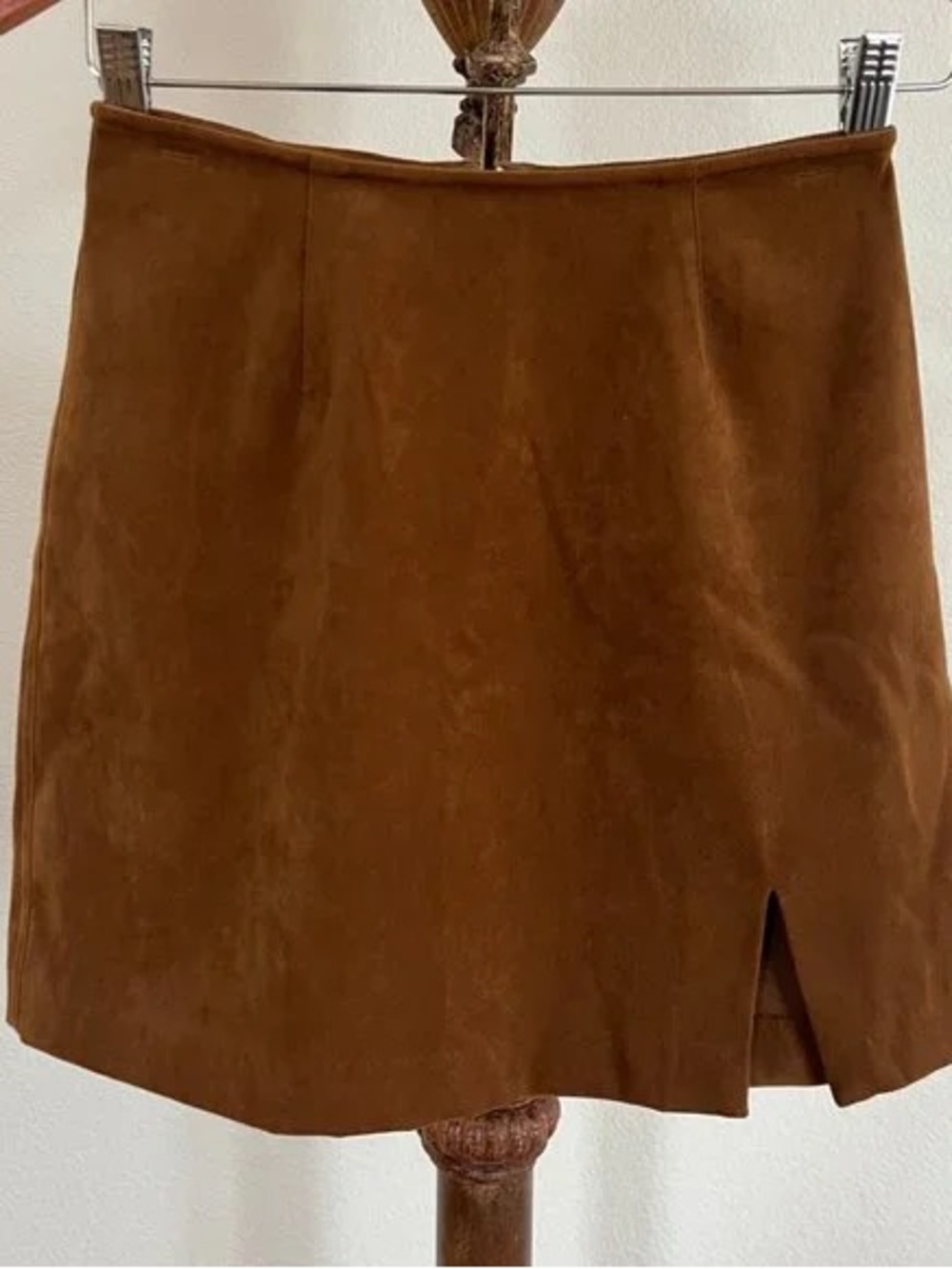 Women's Mini Suede Skirt in Brown
